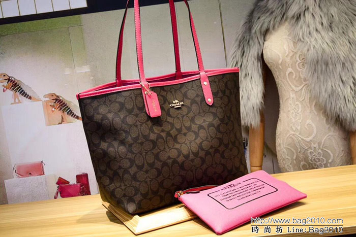 COACH蔻馳 海外代購子母包 一包兩用 新款PVC配頭層牛皮 雙面托特tote女包 子母包 36658  Chz1397